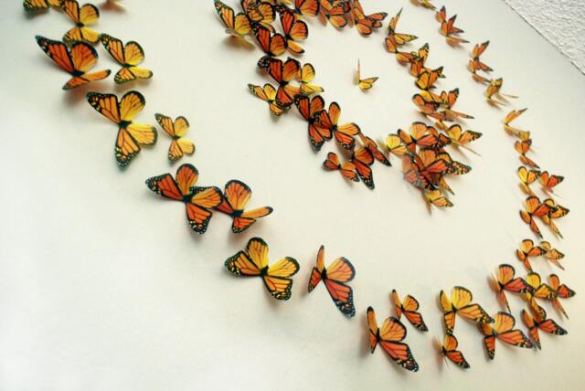 3D Wall Art Realistic Monarch Butterflies - Set Of 100 - image 1