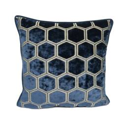 Designers Guild - Manipur Midnight Luxury Hexagonal Geometric Velvet Cushion Cover Handmade Throw Pillow Designer Home D??cor - thumbnail 2