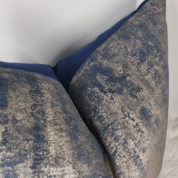 Ink Blue & Gold Shimmer Cushion Cover Abstract Painted Design New Home Luxury Designer Handmade Pillow - thumbnail 3