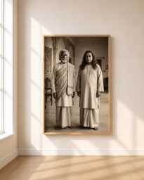 Paramahansa Yogananda With Sri Yukteswar Unframed Photo - Spiritual Home Wall Decor - thumbnail 1