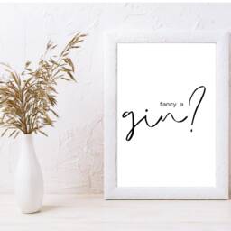 Fancy A Gin Kitchen Wall Art Print A4 - Kitchen Print Wall Art - thumbnail 3