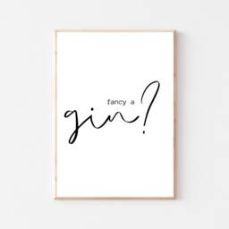 Fancy A Gin Kitchen Wall Art Print A4 - Kitchen Print Wall Art - thumbnail 2