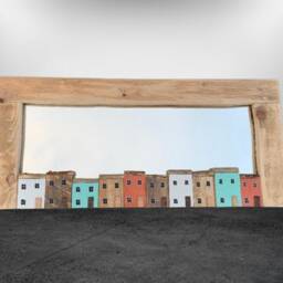 Funckles Driftwood Mirror Nautical Cottages - Burnt Orange & Rich Mint - thumbnail 2