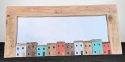 Funckles Driftwood Mirror Nautical Cottages - Burnt Orange & Rich Mint - thumbnail 3