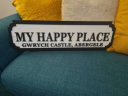My Happy Place - Street Sign 3D Look Personalised Wall Mount Mdf Decor Gift Present Home Laser Cut 3 Sizes - thumbnail 1