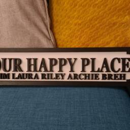 My Happy Place - Street Sign 3D Look Personalised Wall Mount Mdf Decor Gift Present Home Laser Cut 3 Sizes - thumbnail 2