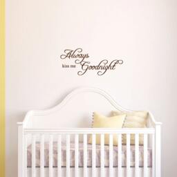 "Always Kiss Me Goodnight Quote Decal Removable Art Wall Sticker Home Bedroom Nursery D??cor Crib #1284 - 30"" Wide X 13" - thumbnail 2