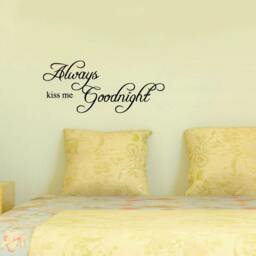 "Always Kiss Me Goodnight Quote Decal Removable Art Wall Sticker Home Bedroom Nursery D??cor Crib #1284 - 30"" Wide X 13" - thumbnail 3