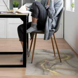 Ethereal Chaos Lines Desk Chair Mat, Beige Computer Office Abstraction Gaming Floor Protector - thumbnail 2