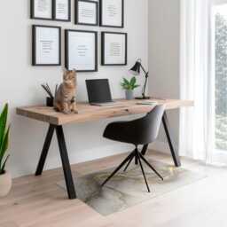 Ethereal Chaos Lines Desk Chair Mat, Beige Computer Office Abstraction Gaming Floor Protector