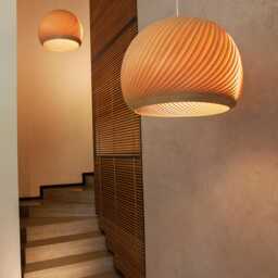 Handcrafted Lighting Pendant Veneer Lamp Suspension Luminaire ~ Mid-Century Celling Light~Maple Scandi Chandelier For Kitchen Or Dining~Wind - thumbnail 3