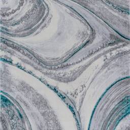 Green Silver Grey Marble Shimmer Sheen Effect Modern Rug Silky Soft Chic Design Area Mat - thumbnail 4