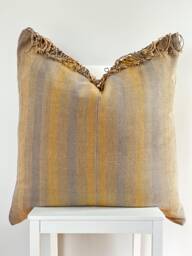 Brown Tribal Hemp Hand Woven Natural Dye Color Hmong Lumbar Pillow Cover - thumbnail 1