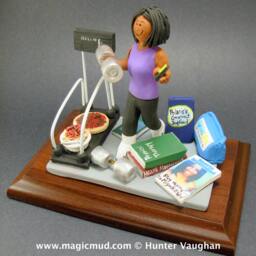 Exercising Mom's/Wife's Personalized Birthday Gift - Custom Made Figurine Clay Statue Gift For Wife, Daughter, Sister - thumbnail 2