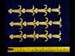 3 Ornate Applique Gilt Or White French Style Decorative Wall Furniture Onlay Moulding Pediment Plastic Decoration - thumbnail 1