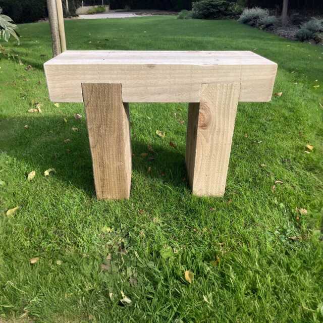 Mini 1 Seater Wooden Rustic Garden Bench Sleeper Seat Outdoor Patio L60cm H45cm W20cm Cozy Lounging Furniture - image 1