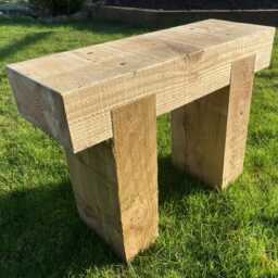 Mini 1 Seater Wooden Rustic Garden Bench Sleeper Seat Outdoor Patio L60cm H45cm W20cm Cozy Lounging Furniture - thumbnail 3