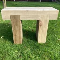 Mini 1 Seater Wooden Rustic Garden Bench Sleeper Seat Outdoor Patio L60cm H45cm W20cm Cozy Lounging Furniture - thumbnail 2