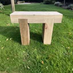 Mini 1 Seater Wooden Rustic Garden Bench Sleeper Seat Outdoor Patio L60cm H45cm W20cm Cozy Lounging Furniture - thumbnail 1