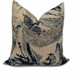 Thibaut Moorea Anna French Manor Collection Cushion Cover Pillow Double Sided Blue - thumbnail 2