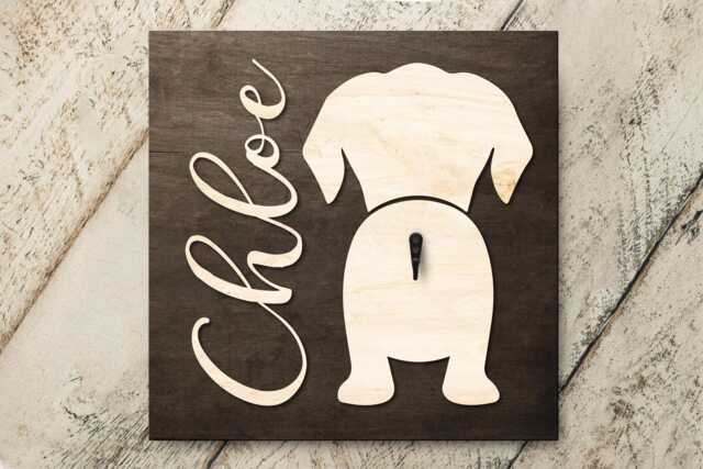 Personalized Dachshund Dog Butt Sign With Pet Name, Wood Leash Holder For Birthday Anniversary - image 1