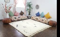 Moroccan Rug Handwoven Wool Carpet , Beni Ourain Rug, Moroccan Berber Rug Azilal Area Rugs - thumbnail 1
