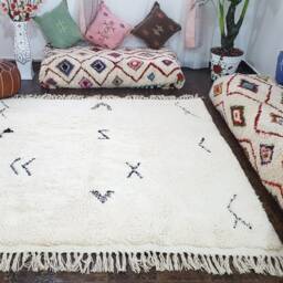 Moroccan Rug Handwoven Wool Carpet , Beni Ourain Rug, Moroccan Berber Rug Azilal Area Rugs - thumbnail 2