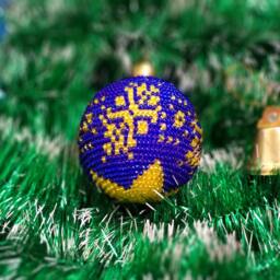 Christmas Ball Of Beads, Exclusive Gift For Christmas, Beaded Balloon With Pictures, Ornament, Christmas Decorations, New Year's Toy - thumbnail 2