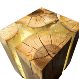 Resin Table, Wood Coffee Furniture, Square End Epoxy Art Furniture - thumbnail 2