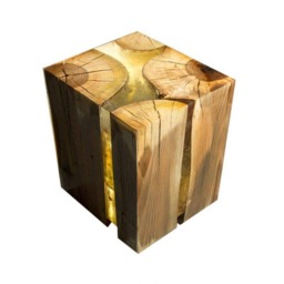 Resin Table, Wood Coffee Furniture, Square End Epoxy Art Furniture