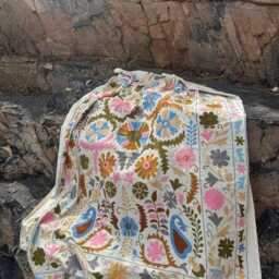 Hand Embroidered Suzani Blanket Throw - Boho Multicolor - thumbnail 4