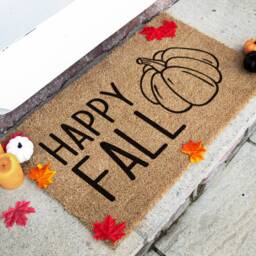 Fall Welcome Door Mat - Happy Seasonal Doormat Autumn Decor Home Halloween Pumpkin Autumnal Gifts - thumbnail 2