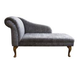 Handmade Grey Crushed Velvet Chaise Longue - thumbnail 2