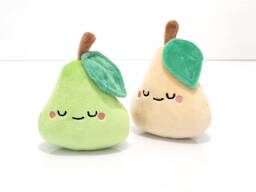 Pear Plush Set Handmade Kawaii Fruit Plushie, Baby's First Toy