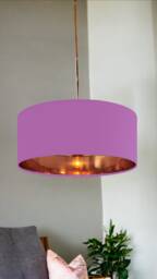 New High Quality Luxury Lotus 24 Drum Cotton Fabric Lamp Shade Pendant Light Shape With Metallic Linings