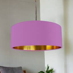 New High Quality Luxury Lotus 24 Drum Cotton Fabric Lamp Shade Pendant Light Shape With Metallic Linings - thumbnail 2