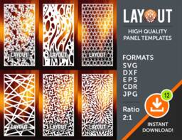 Room Divider Panel, Privacy Screen, Wall Hanging, Stencil, Cnc, Laser, Plasma Cricut Cutting File, Cdr, Svg, Dxf, Ai, Eps, Jpg - thumbnail 1