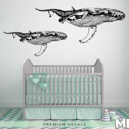 Humpback Whale Wall Decal Removable Vinyl Nursery Decor - thumbnail 2