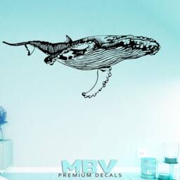 Humpback Whale Wall Decal Removable Vinyl Nursery Decor - thumbnail 3