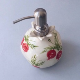 Handmade Ceramic Soap Dispenser Retro Pomegranate Design - thumbnail 2