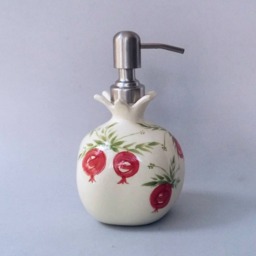 Handmade Ceramic Soap Dispenser Retro Pomegranate Design - thumbnail 3