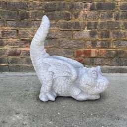 Garden Dragon Statue Concrete Baby Sculpture Cement Animal Decoration Handmade Ornament Dragon Lover Gift Front Door Figurine - thumbnail 4