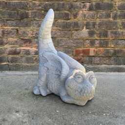 Garden Dragon Statue Concrete Baby Sculpture Cement Animal Decoration Handmade Ornament Dragon Lover Gift Front Door Figurine - thumbnail 1