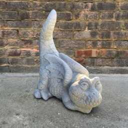 Garden Dragon Statue Concrete Baby Sculpture Cement Animal Decoration Handmade Ornament Dragon Lover Gift Front Door Figurine - thumbnail 3