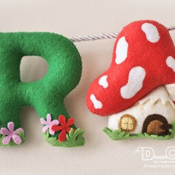 Felt Name Banner Woodland Fairy Nursery Decor - thumbnail 3