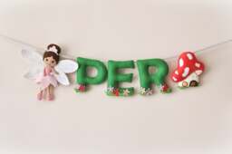 Felt Name Banner Woodland Fairy Nursery Decor - thumbnail 1