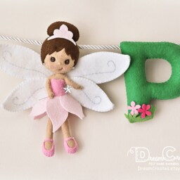 Felt Name Banner Woodland Fairy Nursery Decor - thumbnail 2
