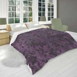 Dark Plum Mute Abstract Grunge Textured Comforter, Contemporary Maximalist Aesthetic Bedding For Moody Eclectic Bedroom D??cor #222 - thumbnail 3