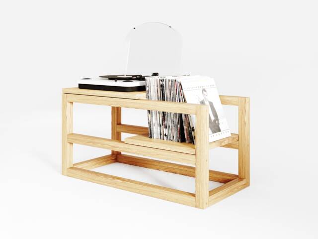 Turntable Stand & Vinyl Record Storage, Player Organizer, Media Console - image 1