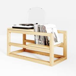 Turntable Stand & Vinyl Record Storage, Player Organizer, Media Console - thumbnail 4